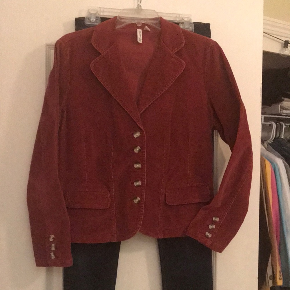 Ladies Burnt Orange Corduroy Jacket
